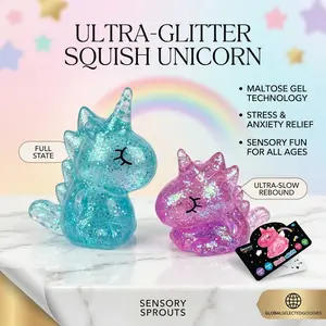 Unicorn Malt Sugar Squeeze Toy - Soft Sensory Stress Relief Ball, Anti-Anxiety Hand Pressure Reliever, Kids' Party Favor Squishy Fidget Toy #GLOBAL PICKS