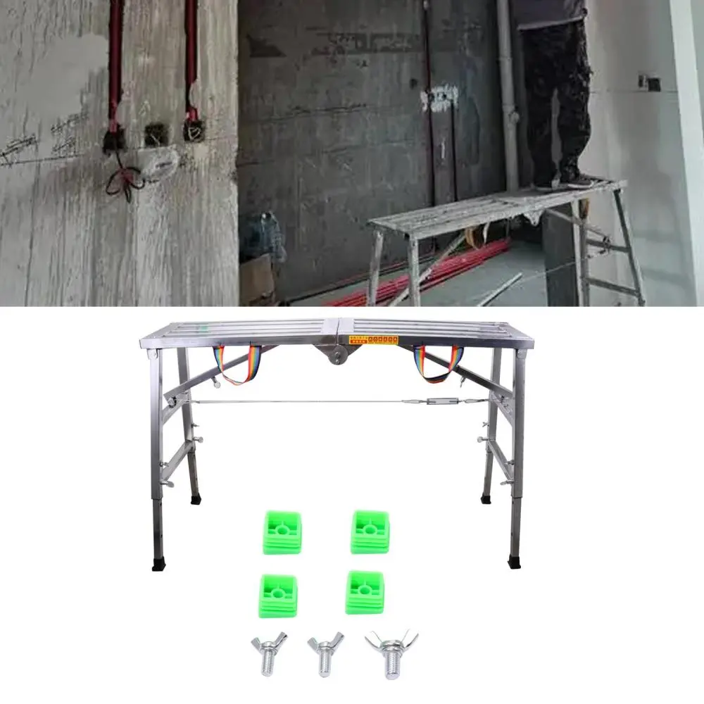 Portable Heavy-Duty Steel Folding Scaffolding, 200kg/441 lb Capacity, Anti-Slip Treatment, Durable for Cleaning & Decorating (Home & Office Use)
