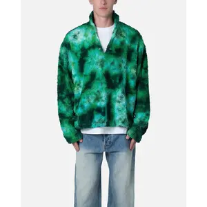 MNML Tie Dye Sherpa Pullover Sweater Green
