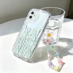 Wildflower Dragonfly Flower Print Clear Phone Case For Samsung Galaxy M14 A02S A26 A36 A54 A14 A15 A16 A35 A25 A04S A04E A05S A05 A52 A50 A50S A30S A12 A03S A03 A52S A32 A72 A51 A53 Back Cover