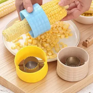 Non-Slip Handle Safe Efficient Corn Sheller Multi-Functional Rustproof Kitchen Tool Creative Corn Kernel Stripper Salad Prep Helper Labor-Saving Hand-Protective Home Corn Peeler Convenient Durable Corn Removal Tool Kitchen Gadgets