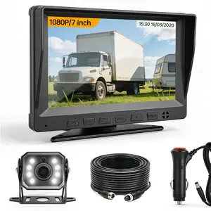 ConewVehicle Truck Backup Camera Plug and Play, 7'' AHD Rear View Camera for RV/Truck/Bus/Trailer/Camper/Van,No Delay,1080P HD, 150° Wide Angle, DIY Guide Lines, Night Vision, IP69 Waterproof