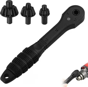 Ratchet Drill Chuck, 2-in-1 Ratchet Drill Chuck Key Wrench, 3-in-1 Drill Chuck Ratchet Wrench, 4PCS Iron Drill Wrench (1SET)