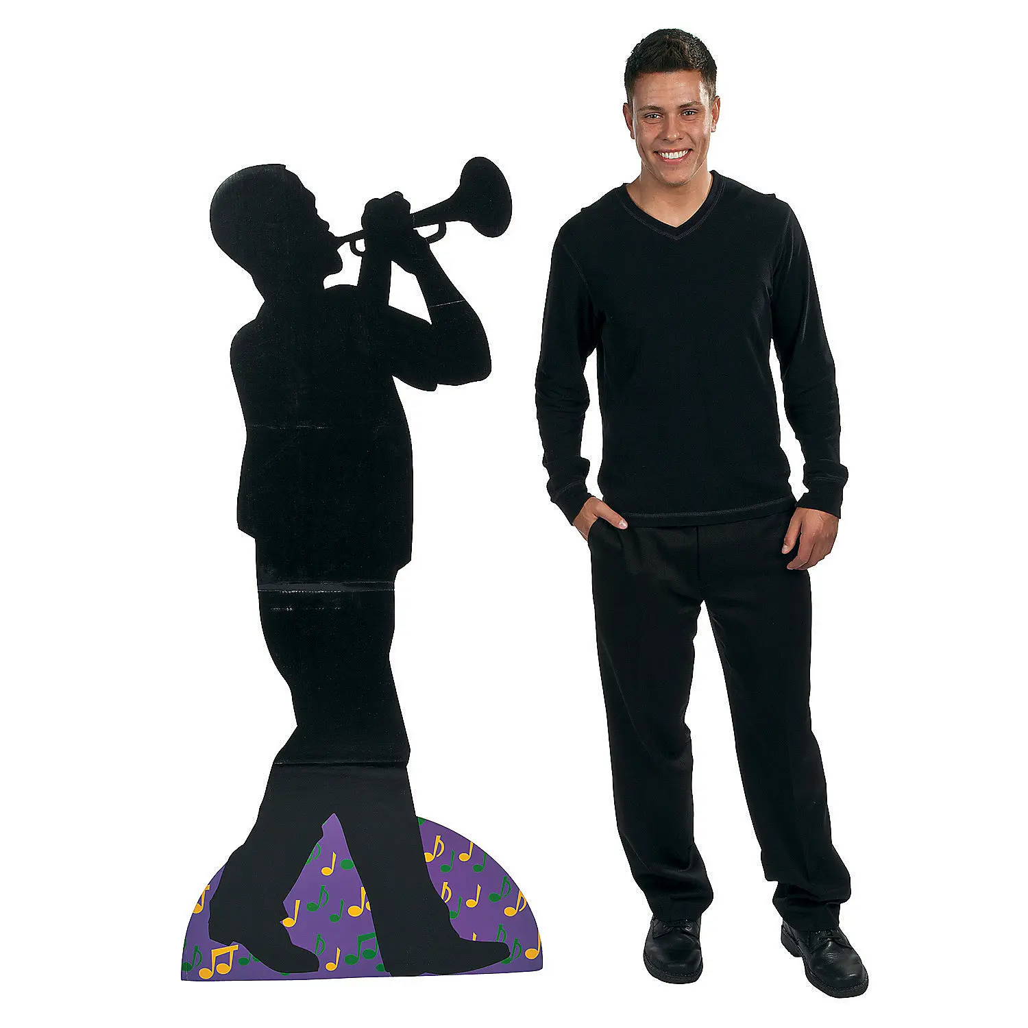 64" Jazz Musician Trumpet Player Cardboard Cutout Stand-Up - Colorful Festive & Party Decor, Stage Prop, Home Supplies Accessory