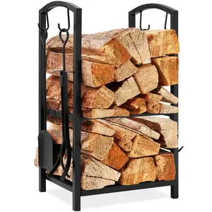 Best Choice Products 5-Piece Firewood Log Rack Holder Tools Set for Fireplace w/ Hook, Broom, Shovel, Tongs Best Choice Products 5-Piece Firewood Log Rack Holder Tools Set for Fireplace w/ Hook, Broom, Shovel, Tongs