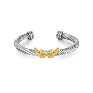 Aprilery Elegant Cable-Twisted Bangle Bracelet – Chic Statement Jewelry for Women, Perfect for Gifting & Daily Wear