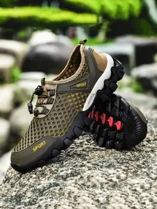 Men's Breathable Water Shoes, Lightweight Quick Drying Shoes for Outdoor Hiking, Casual Sports Shoes for Beach Travel, Fishing, Wading Shoes