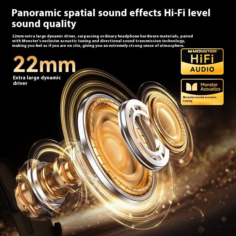 Monster Air 3 AI Smart Sports Glasses with Hi-Fi Sound Bluetooth 5.3 Sunglasses for Music Calls Noise Reduction UV Protection Lightweight Tech Gadget Gifts for Men Women