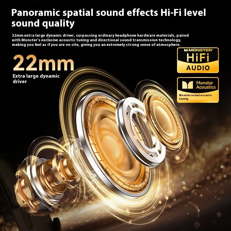 Monster Multifunctional Smart Glasses - Wearable Devices Gadget, Wireless Audio Glasses, Bluetooth 6.0, Hi-Fi Sound, Noise Reduction, UV Protection, Lightweight Tech Gadget, Android Compatible, Long-Lasting Battery for Walking, Gift for Boyfriend