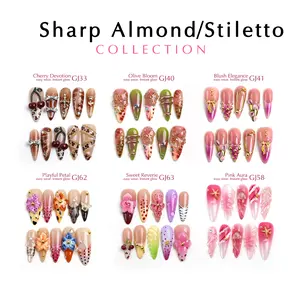 Sharp Almond Stiletto Collection – Handcrafted Luxury Press-On Nails | Reusable Salon-Quality Setsc