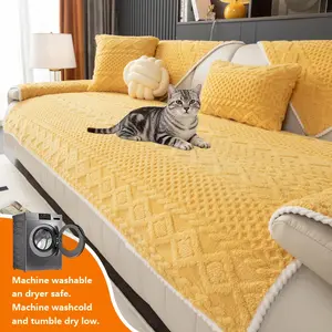 Solid Color Sofa Cover, Non-Slip, Washable Sofa Slipcover, Soft & Comfortable Sofa Towel, Perfect for Living Room Protection