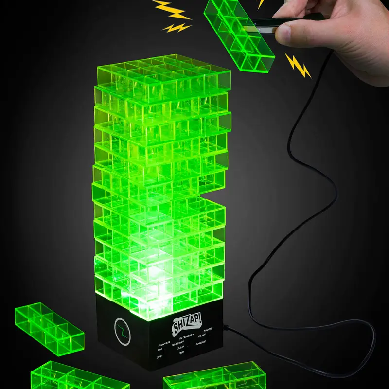 ShiZap! A block stacking game with an electrifying twist.