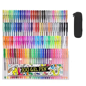 100 Color Gel Pen Set with Storage Bag, Quick Dry Gel Pen, Art Drawing Pen Set for Students, Art Supplies for Home School Office