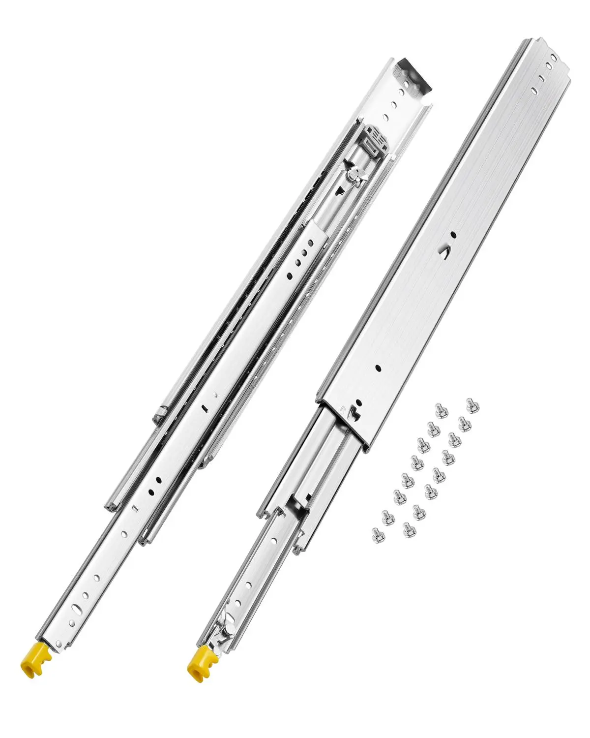 VEVOR 1 Pair Full Extension Drawer Slides 18 20 22 28 30 32 36 38 40 44 48 52 56 60 in, 500 lbs Load Capacity Locking Drawer Slides, Ball Bearing with Lock Side Mount Drawer Slide Rail
