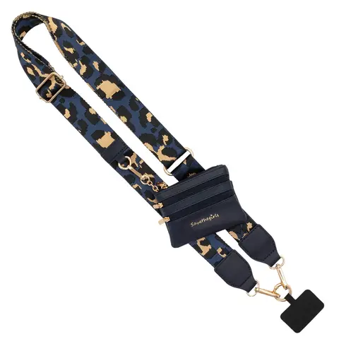 Clip & Go Strap with Pouch - Leopard Collection Adjustable Phone Smartphone Detachable Wristlet Accessory Cord Cellphone