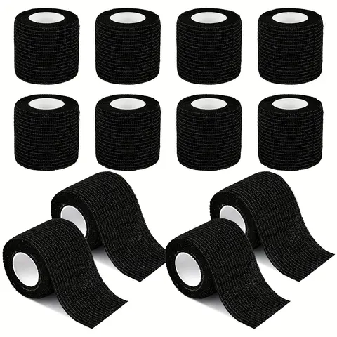 12-Pack Self-Adhesive Bandages, Strong Adhesion Elastic Wrap Tape, First Aid for Wrist Ankle Knee Injuries, /skin Color Sports Care Patches, Elastic Athletic Tape