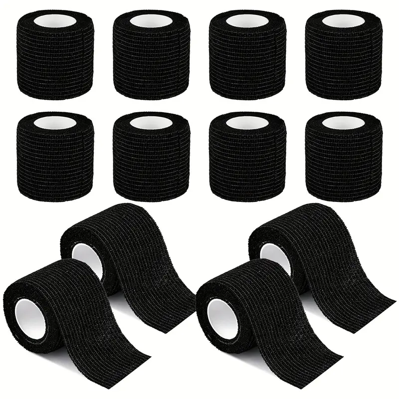 12-Pack Self-Adhesive Bandages, Strong Adhesion Elastic Wrap Tape, First Aid for Wrist Ankle Knee Injuries, /skin Color Sports Care Patches, Elastic Athletic Tape