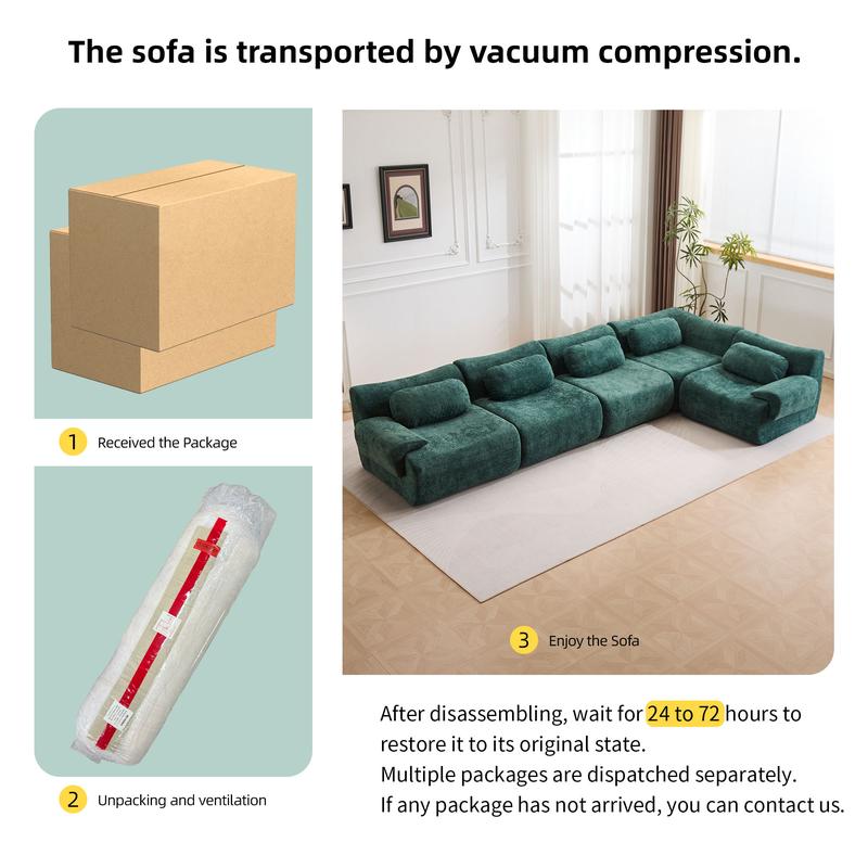 QAK 184" Living Room Bone-Free Sofa Set Cloud Modular Sofa Boxed, Memory Foam Modern Sofa, Large Comfort Compression Sofa, Compact Space Bedroom Apartment Two-Person Sofa QAK 184" Living Room Bone-Free Sofa Set Cloud Modular Sofa Boxed, Memory Foam Modern Sofa, Large Comfort Compression Sofa, Compact Space Bedroom Apartment Two-Person Sofa