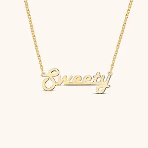 Retro Font Nameplate Necklace
