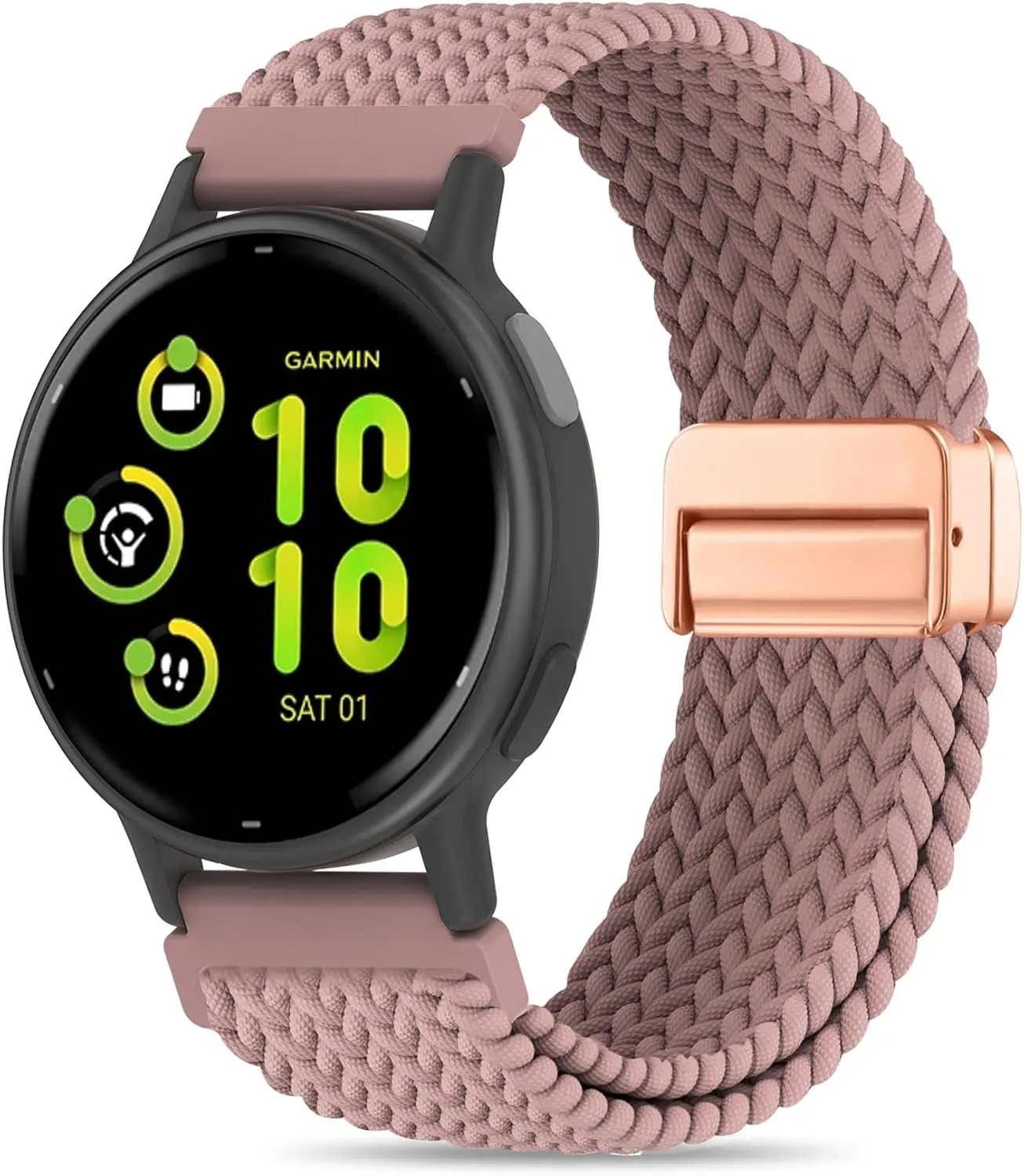 20mm Width Quick Release Braided Nylon Sports Smartwatch Strap Replacement - Wearable Accessories for Vivoactive 6/5/3/3 Music, Venu Sq 2, Forerunner 55/165/245/645 Smart Watches
