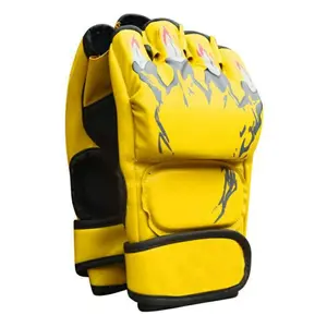 Adult Half-Finger Mixed Martial Arts Gloves, Thickened Protection, Open Finger Design, Boxing Training, Muay Thai Sandbag Practice, UFC Gloves