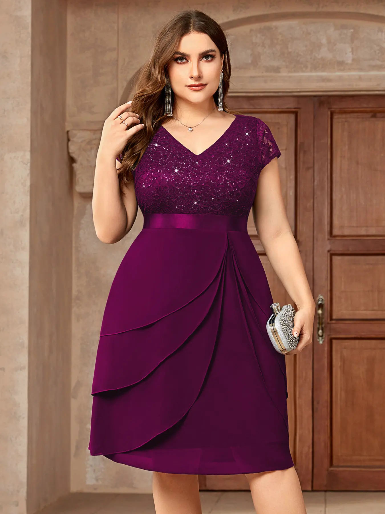 how to rent a formal dress Diagonal Tiered Ruffle Midi Dress