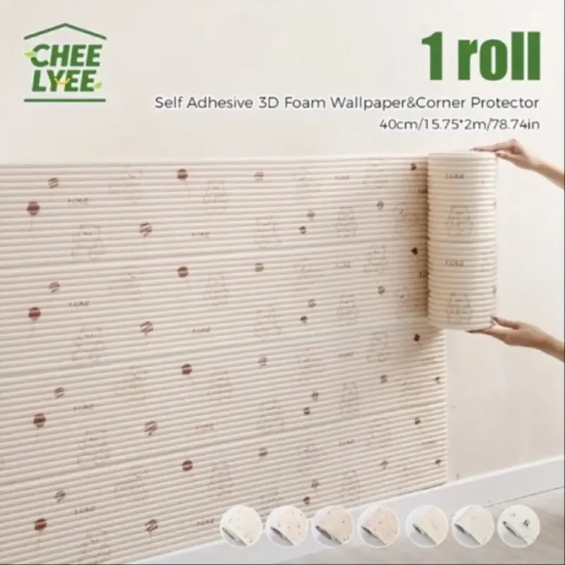 Self-Adhesive 3D Wallpaper, Anti-Collision Wall Stickers, Thickened Vinyl, Easy Installation, Suitable for Indoor Use, Kids Playroom, Nursery Walls