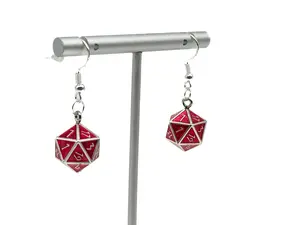 Vampire Blood - Ioun Stone D20 Dice Earrings by Norse Foundry