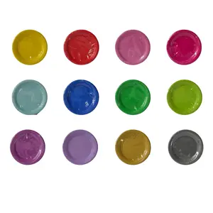 24 Count 7 Inch Party Plates Colorful Disposable Plates