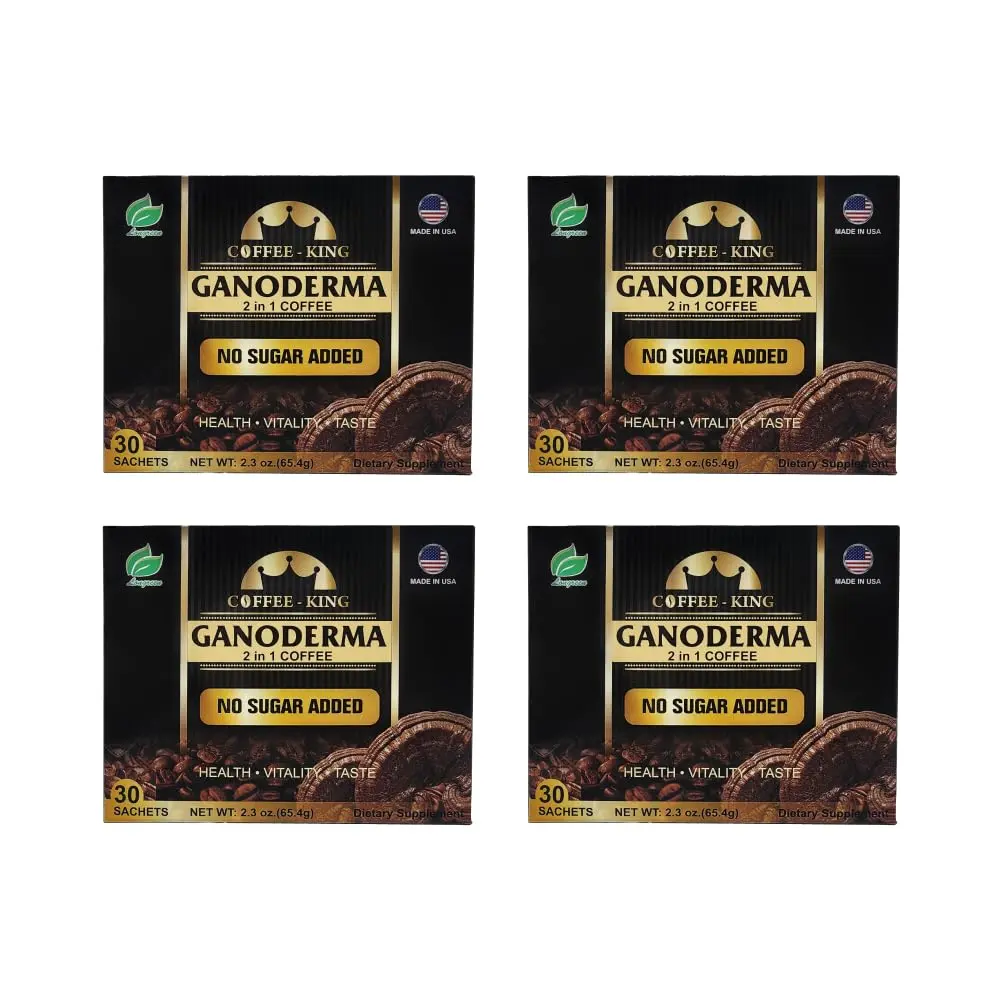 Ganoderma Reishi Coffee Mix Instant 2-in-1 Mushroom Coffee | NO SUGAR ADDED | 30 sachets (Pack of 4)