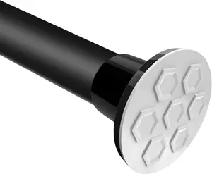 Heavy Duty Tension Curtain Rod 102-120 Inch, 1.27"Diameter No Drilling Adjustable Rod for Shower Windows Bathroom Bedroom Patio, Renter Friendly, Non-Slip Telescoping Design, Black