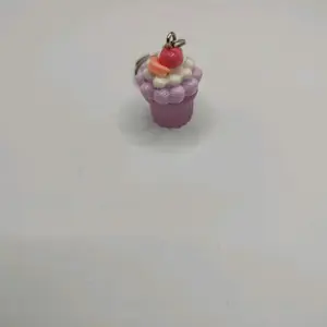 Purple Cupcake Keychain - Cute Decorative Keychain with Cupcake Design, Keyring Attachment, and Colorful Details