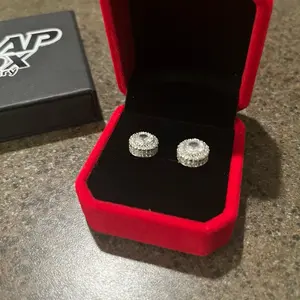 GRA Trap Box Earrings Pairs - 7.5mm Moissanite Earrings 100% Pass The Diamond Tester Independent, Custom Sliver Lab Design, Made in USA