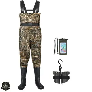 Timberwolf Bootfoot Chest Wader 2-Ply Nylon/PVC Waterproof Fishing Hunting Waders with Boot Hanger for Men Women Green Brown Lightweight Design 100% Waterproof Protection