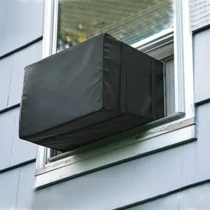 Window Air Conditioner Cover for Outdoor Use - Black Dust-Proof and Waterproof AC Cover for Window Units (21" W x 16" D x 15" H)