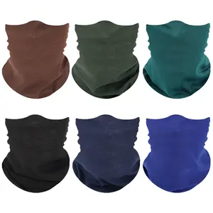 Haute Hooks Multi solid 6-pack neck mask seamless bandana for men and women Rave face mask scarf face mask balaclava headband bandana headwear