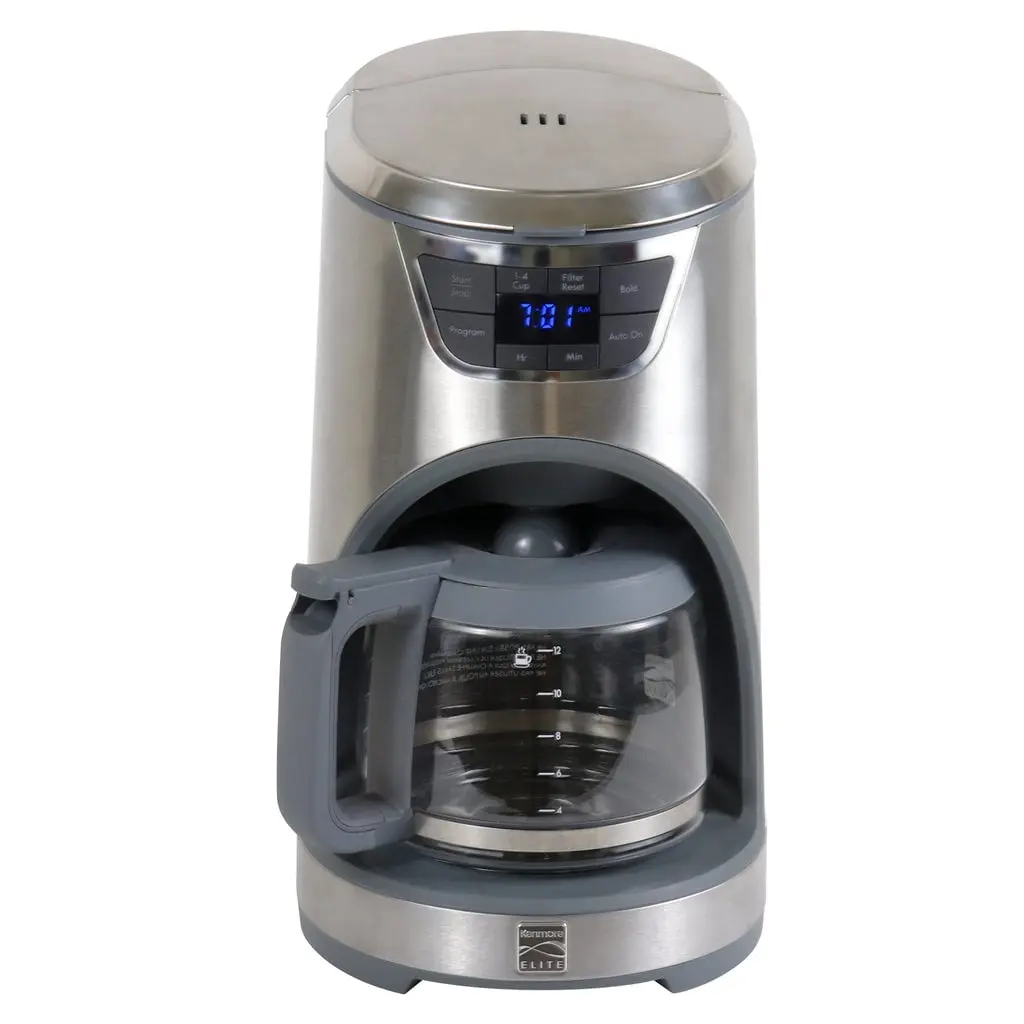Kenmore KKECM12SS 120V Elite 12-Cup Silver Drip Coffee Maker - Stainless Steel