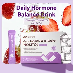 Lifefriend Hormone Balance Drink Mix for Women – Inositol Powder Strawberry Flavor Drink with 2000mg Myo-Inositol + D-Chiro 40:1 Ratio, Vitamin D, Folate, Cycle Support, Energy & Mood