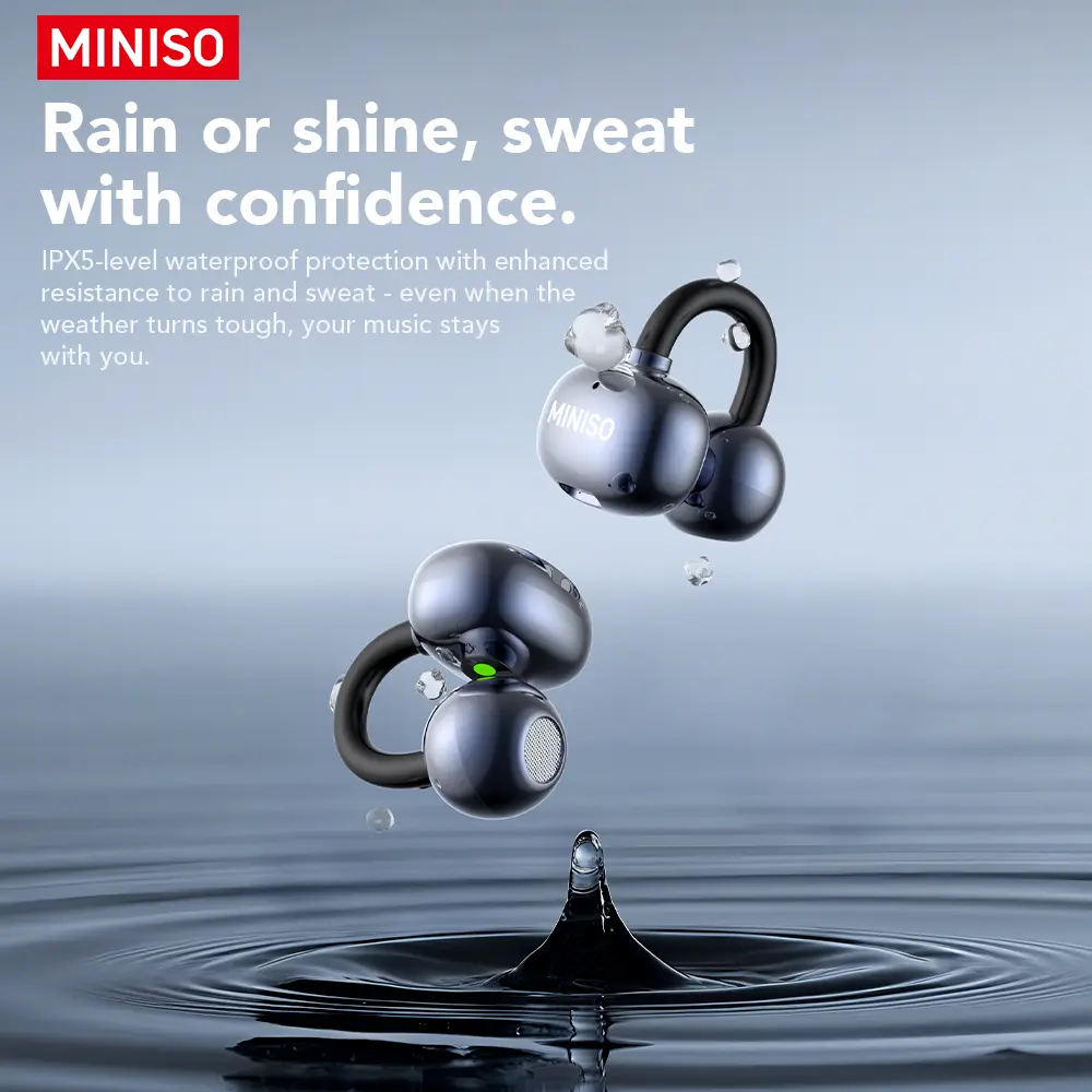 MINISO MS212 Clip On Wireless Headphones with 2025 Bluetooth 6.0
