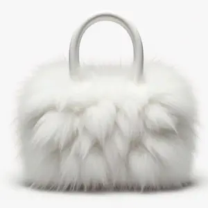 white fur fluffy han bag purse custom made