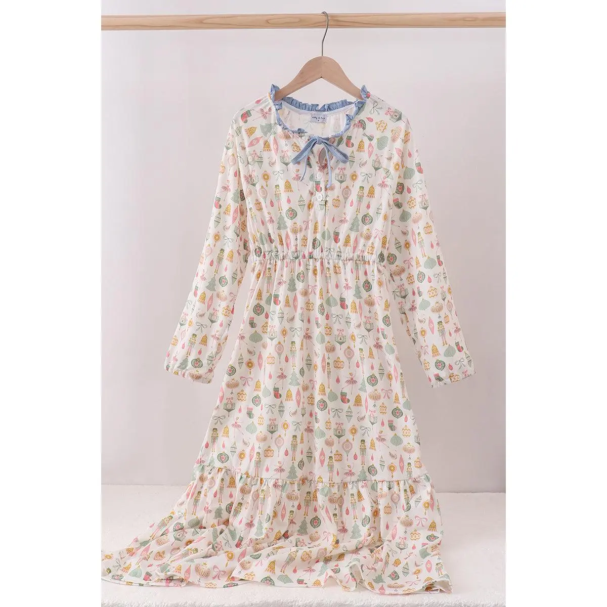 Nutcracker print tiered mom dress