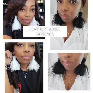 Stylish and Delicate White Feather Earrings - Perfect Costume Jewelry & Accessories for Women vintage turquoise earring woman fashion creative girl jewelry Fashionable Hoop cute earring