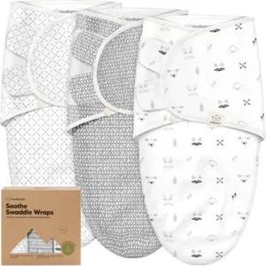 [Baby Shower Favorite] KeaBabies 3-Pack Soothe Baby Swaddle Wrap - Calms Colic and Prevents Startle Reflex - Perfect for Newborn Sleep Training and Better Rest