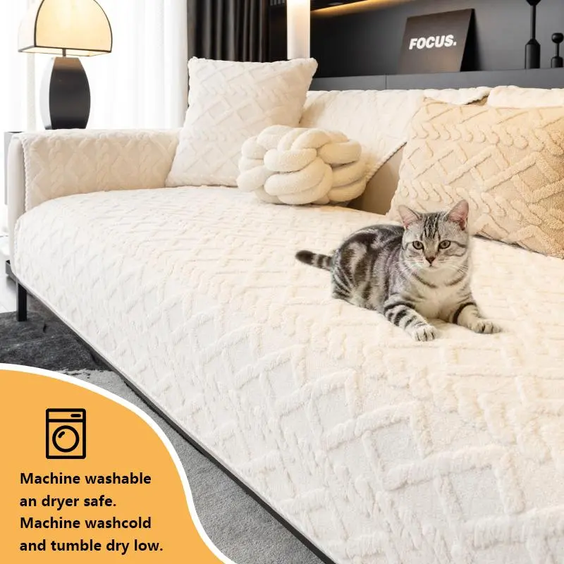 Solid Color Sofa Cover,For Boneless Chaise Lounge Sofa Bed Non-slip Sofa Slipcover,Soft Comfortable Sofa Towel Or Throw Pillowcase,Sofa Protector for Home Living Room