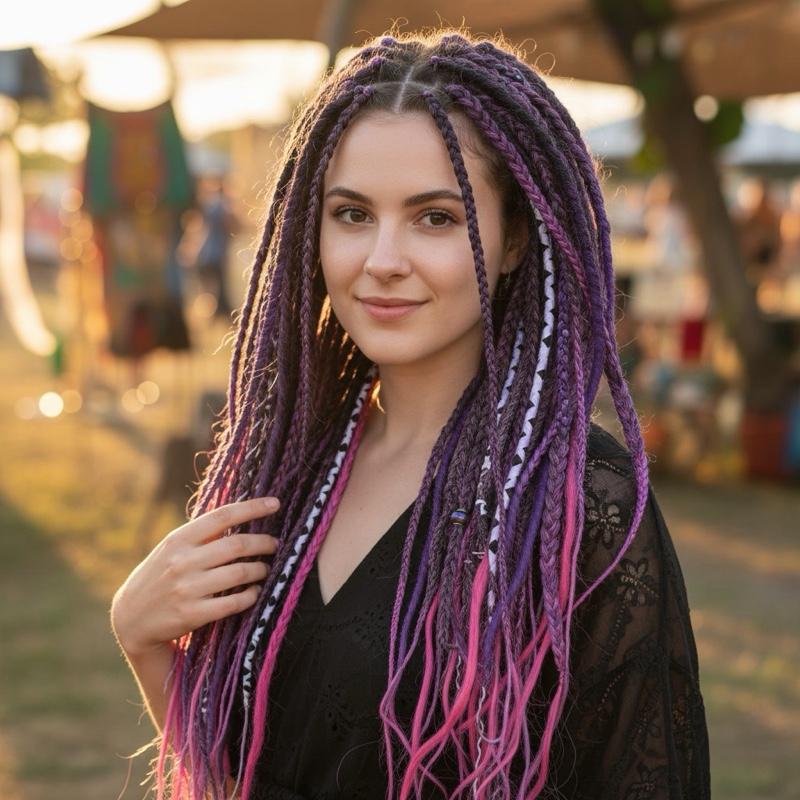 Purple Pink Ombre DE Dreads