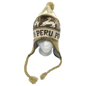 Nwt Peru Peruvian Alpaca Trend Handmade Soft Knit Fleece Lined Chullo Beanie Hat