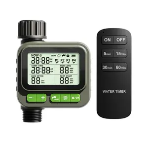 Sprinkler Timer with remote control, Programmable Water Timer for Garden Hose, Outdoor Hose Faucet Timed with 4 Plans/Rain Delay/Automatic Watering controller System, Digital Irrigation for Yard, Lawn