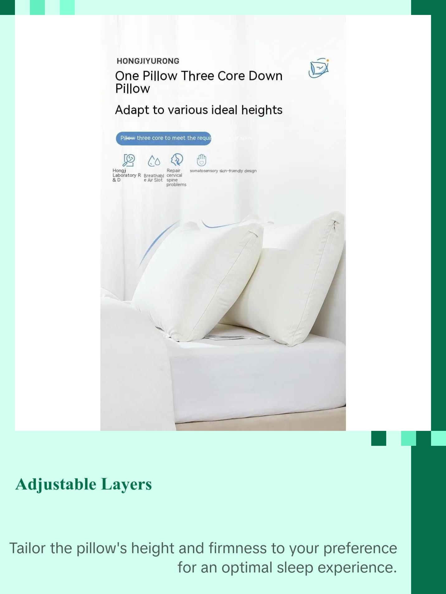 Three-Layer Adjustable Pillow