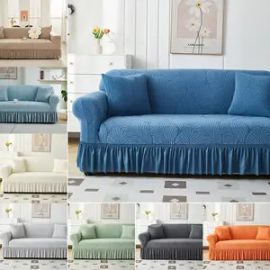 Soft Stretchable Sofa Cover, Sofa Slipcover, Elastic Furniture Protector, Dustproof Non-Slip, Breathable Pet-Friendly, Fits L-Shaped & 1-4 Seater Sofas