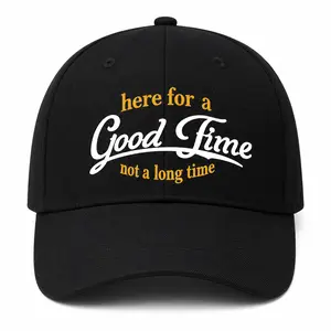 Here For A Good Time Not A Long Time Hat, Funny Black Baseball Cap, Adjustable Graphic Party Hat for Men Women, Casual Outdoor Summer Cap, Father's Day gift
